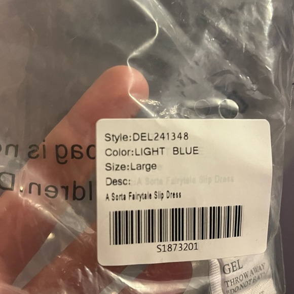 LOWEST SALE PRICE-DELIA’S “A Sorta Fairytale” Baby Blue Slip Dress NWT (Size L) - Picture 7 of 8